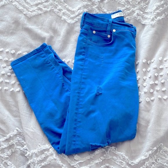 SANDRO Paris Cropped Distressed Denim - Picture 2 of 6